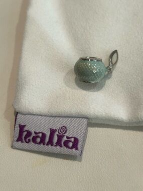 NEW Retired Mint Enamel Sterling Silver Bead Charm